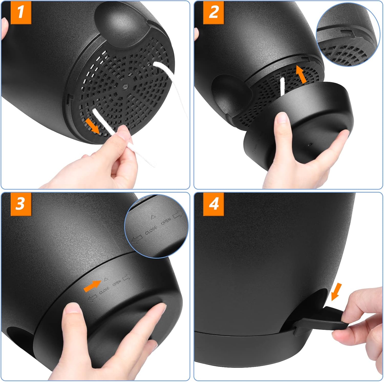 Macetas de 8 pulgadas para interiores, paquete de 2 macetas grandes de riego automático, macetas de plástico con soportes de drenaje y platillos