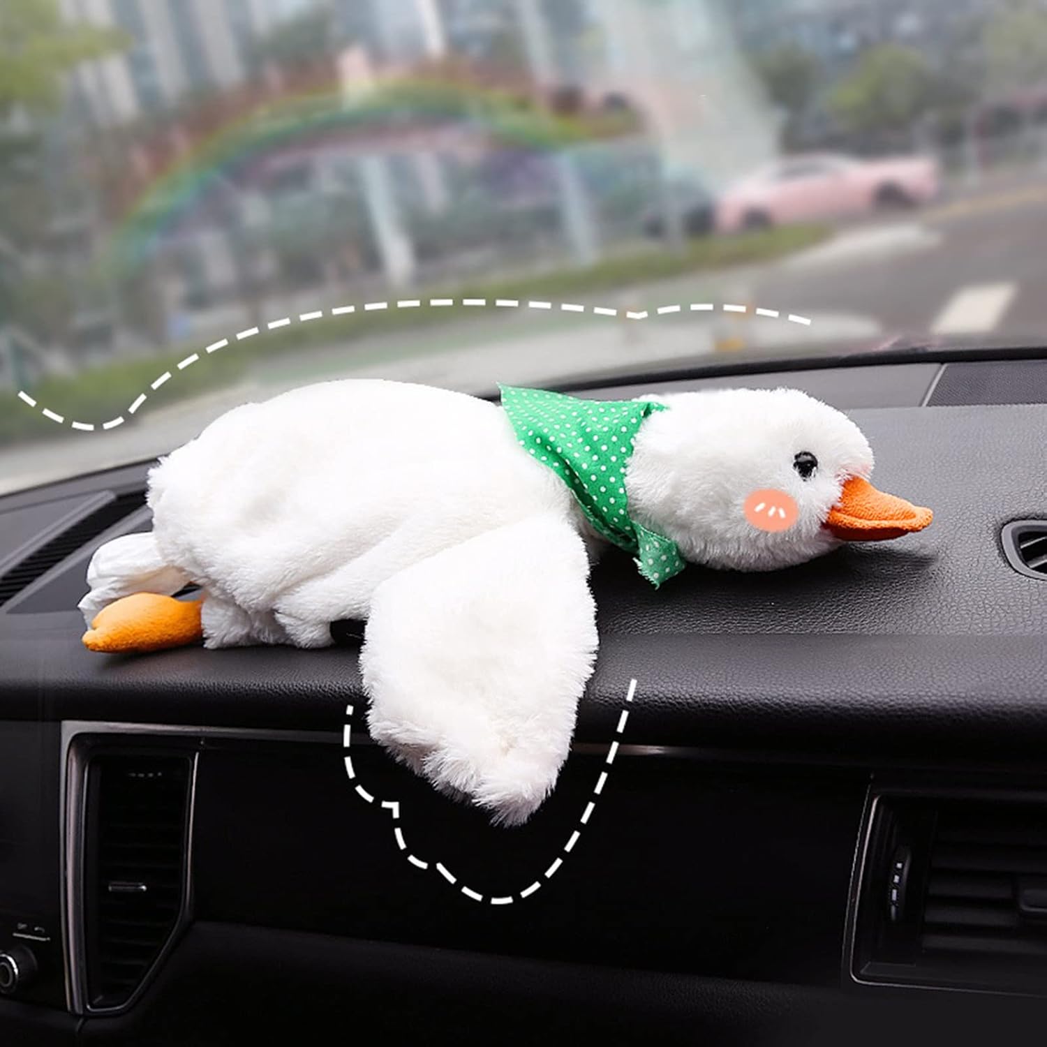 Soporte de pañuelos de felpa para automóvil, cajas Kleenex para automóvil, dispensador de pañuelos de pato lindo para automóvil, soporte para