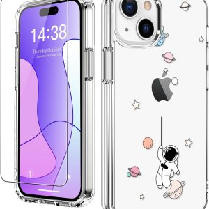 LUHOURI Funda para iPhone 15 con protector de pantalla  Funda duradera transparente  Diseños de moda para mujeres y niñas  Funda protectora delgada LUHOURI Funda para iPhone 15 con protector de pantalla  Funda duradera transparente  Diseños de moda para mujeres y niñas  Funda protectora delgada
