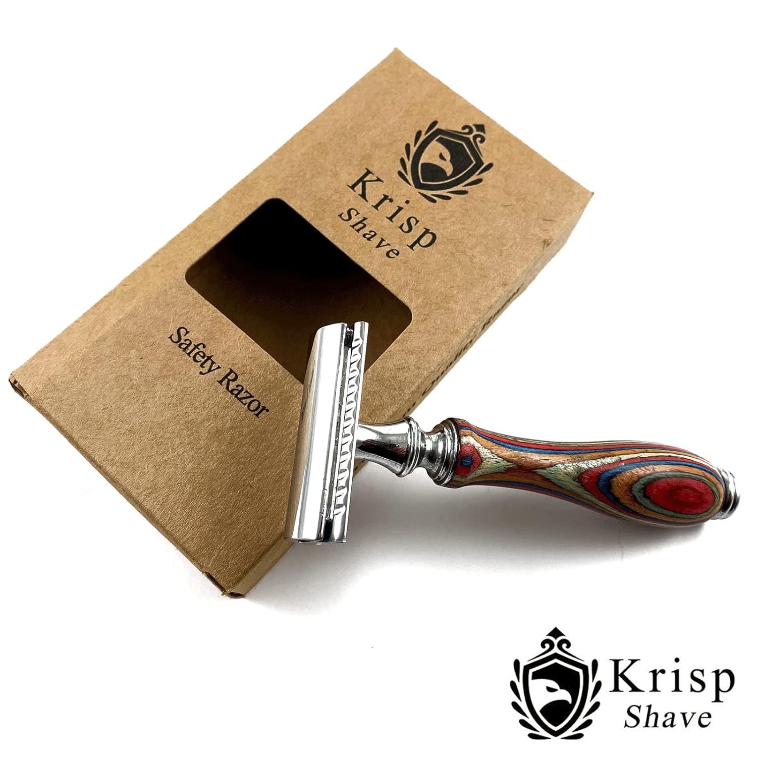 Maquinilla de afeitar de seguridad con mango de madera larga para hombres y mujeres, maquinilla de afeitar manual de doble filo, se adapta a todas