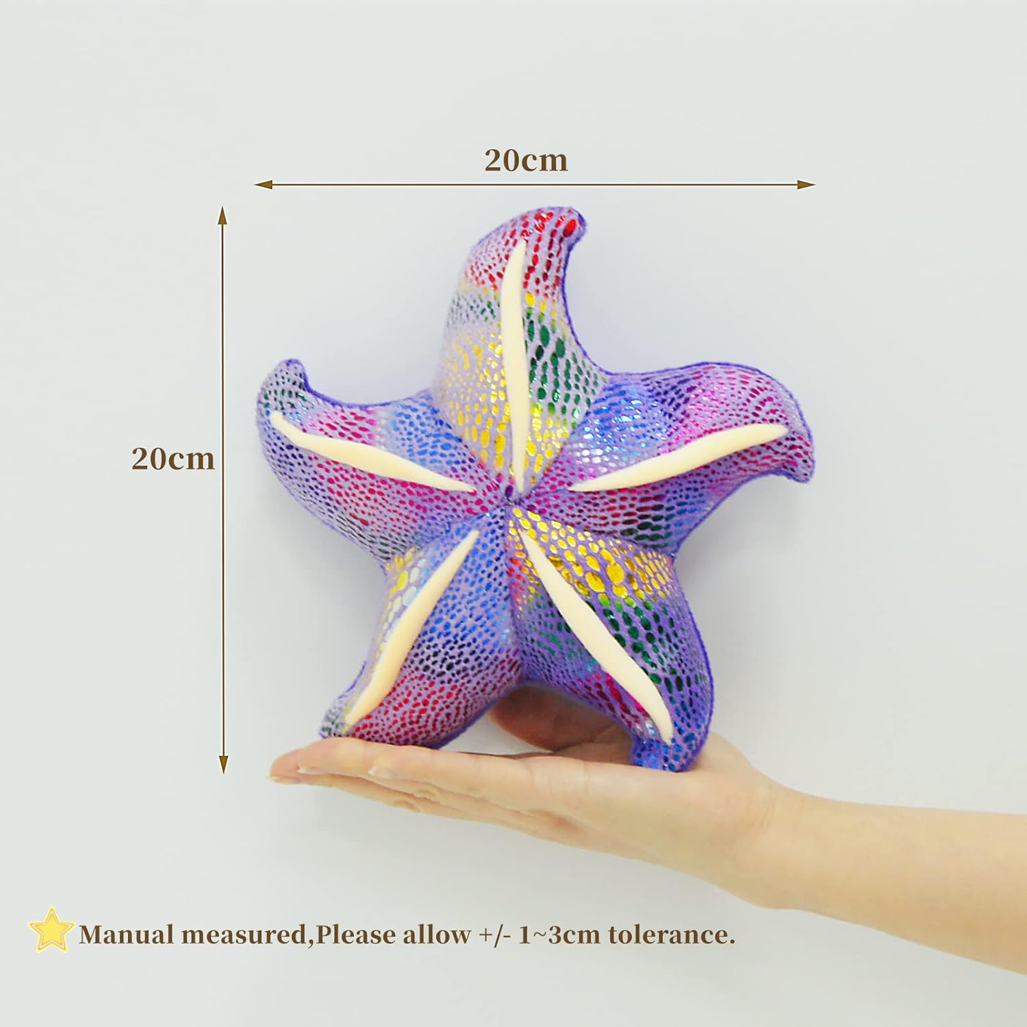 Juguete de peluche de estrella de mar, animales marinos, animales marinos, linda decoración de habitación de playa y océano costero (morado, 7.87