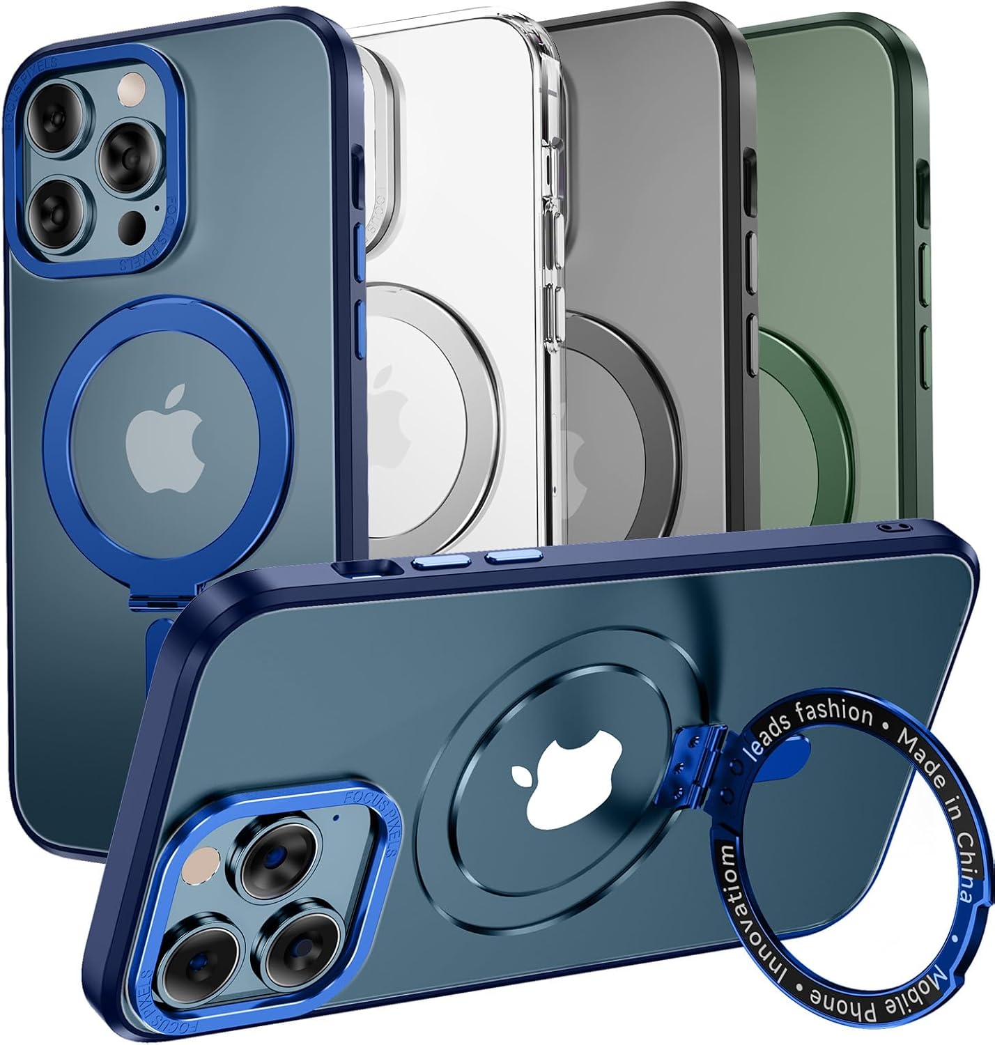 MAGIC JOHN Funda para iPhone 11 Pro compatible con Magsafe con soporte de metal magnético a prueba de golpes de grado militar antiamarillamiento,