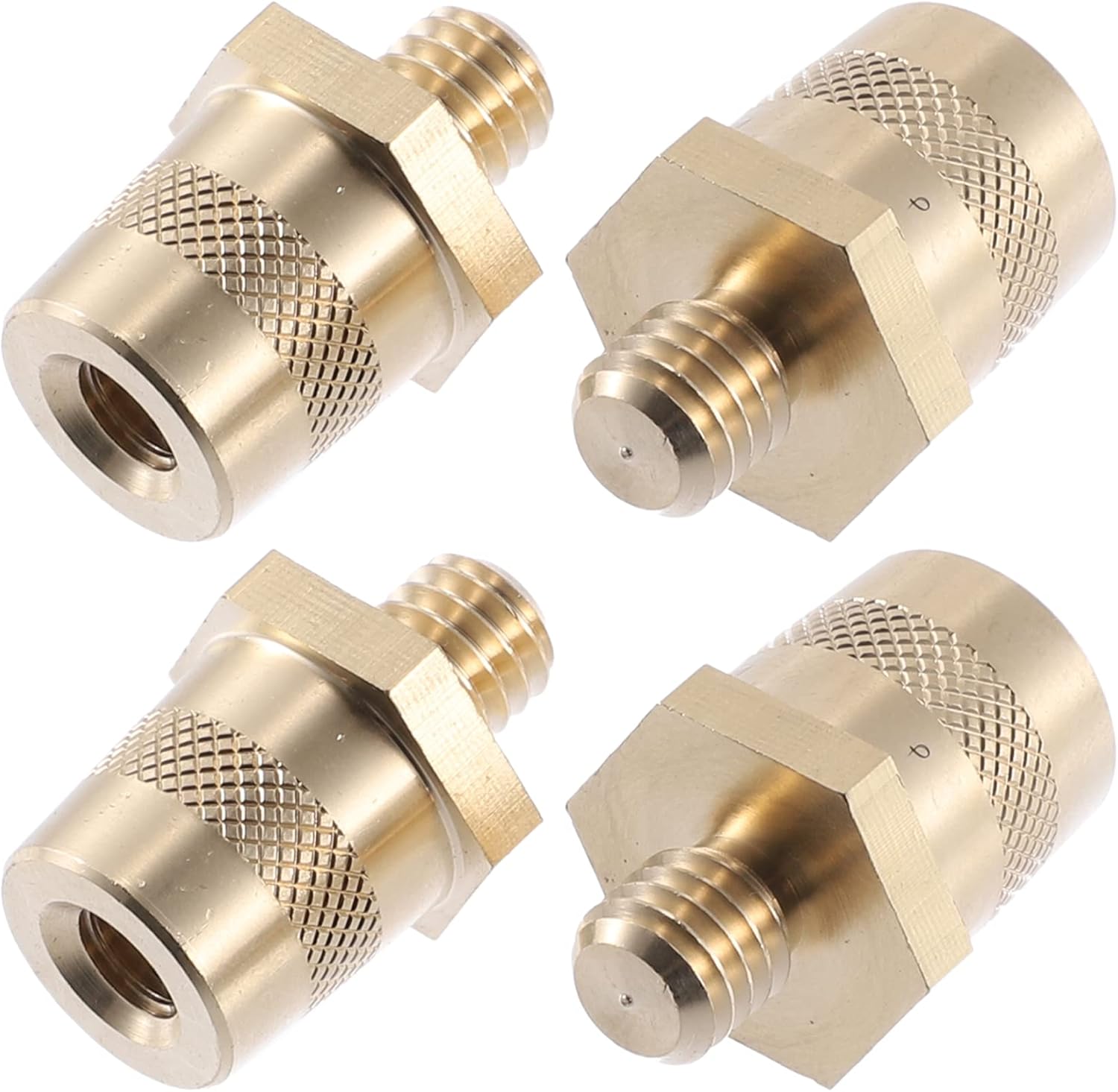 X AUTOHAUX 2 pares de conectores de terminal de batería de 38 pulgadas, adaptador de poste de tono de latón, tornillos extensores de tuercas