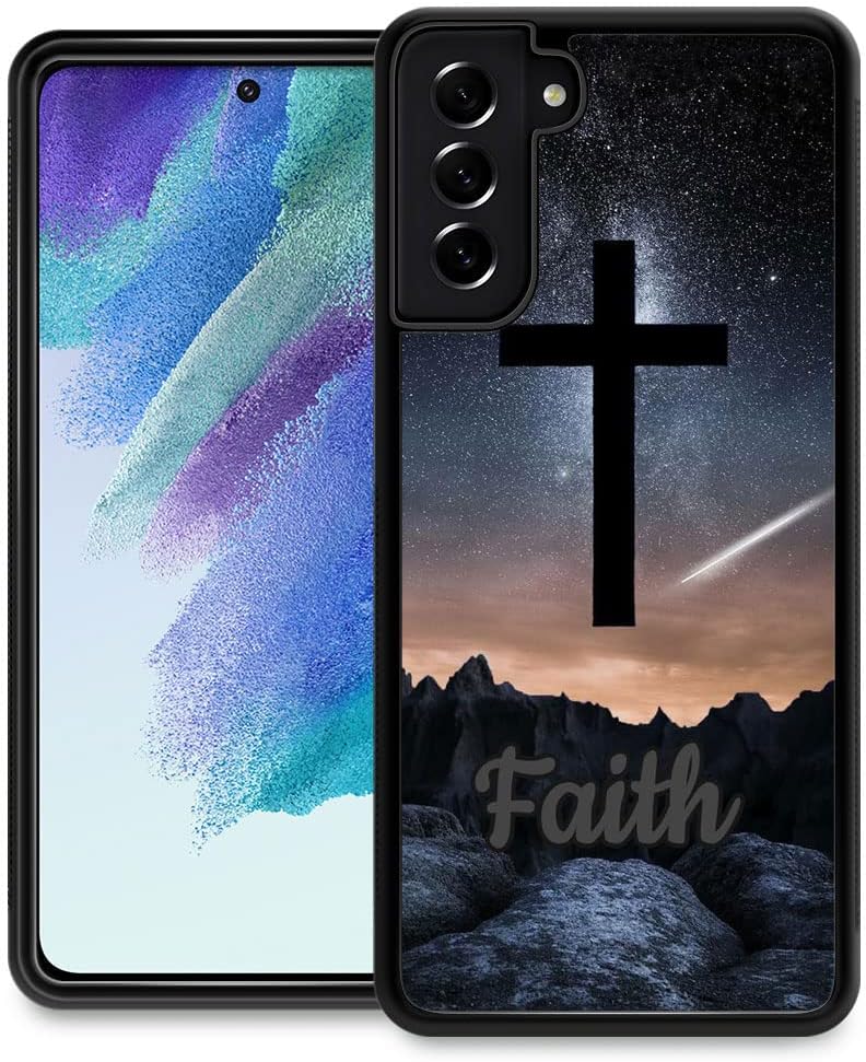 DJSOK Funda compatible con Samsung Galaxy S22 Ultra, diseño de lujo Faith in God, policarbonato duro, a prueba de arañazos, TPU suave, a prueba de