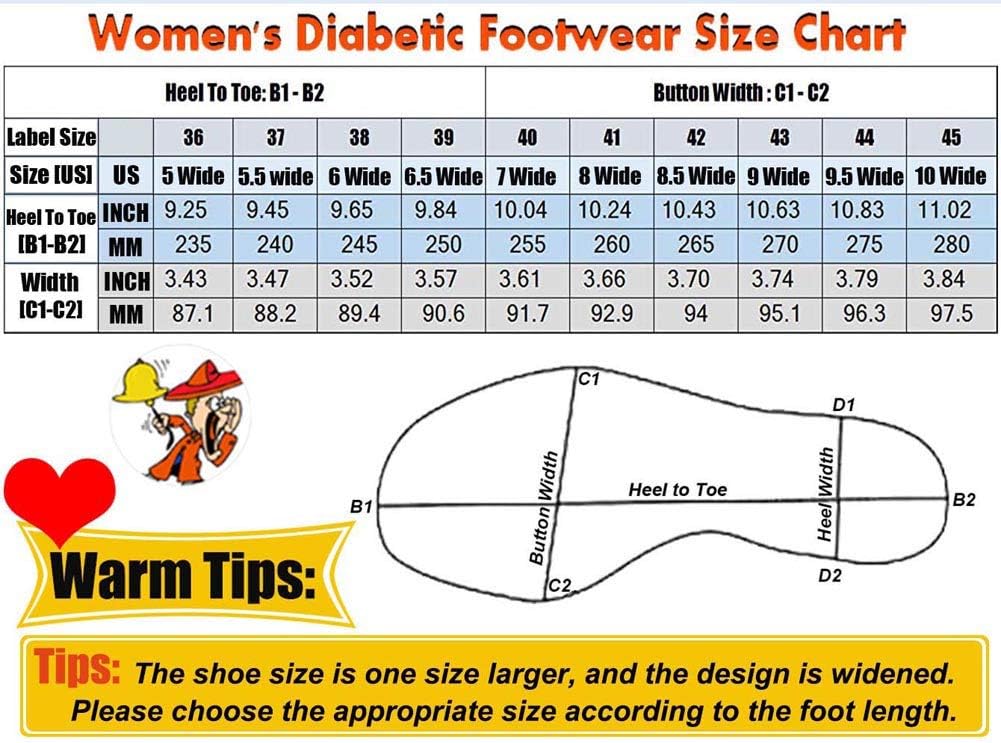 W&LESVAGO Zapatos para diabéticos para mujer con cojín de aire, ancho ancho, ligero, cierre ajustable, zapatos para caminar para artritis, edema