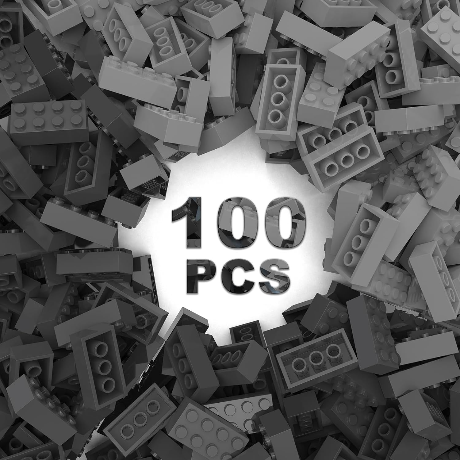 100 ladrillos de construcción clásicos, ladrillos a granel de 2 x 4, compatibles con piezas y piezas de Lego, juguetes creativos de bloques de