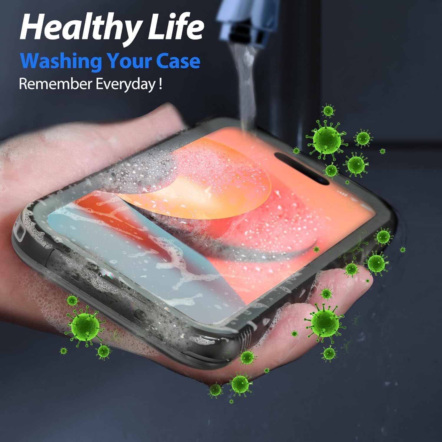 SPORTLINK Funda impermeable para iPhone 15, protector de pantalla integrado IP68 bajo el agua 6.6 pies a prueba de caídas militar a prueba de polvo