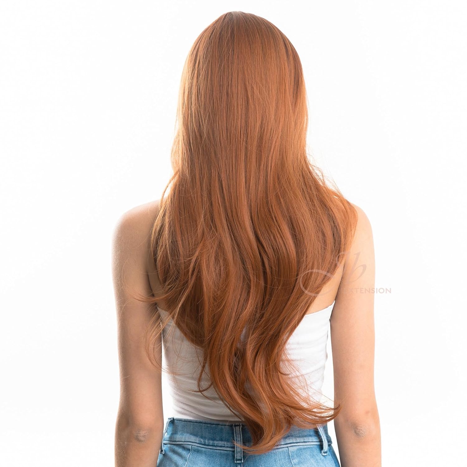 CICILIA – Peluca de cobre con flequillo en capas para usar y llevar, pelucas sin pegamento para mujer, pelucas sintéticas naturales largas y rizadas