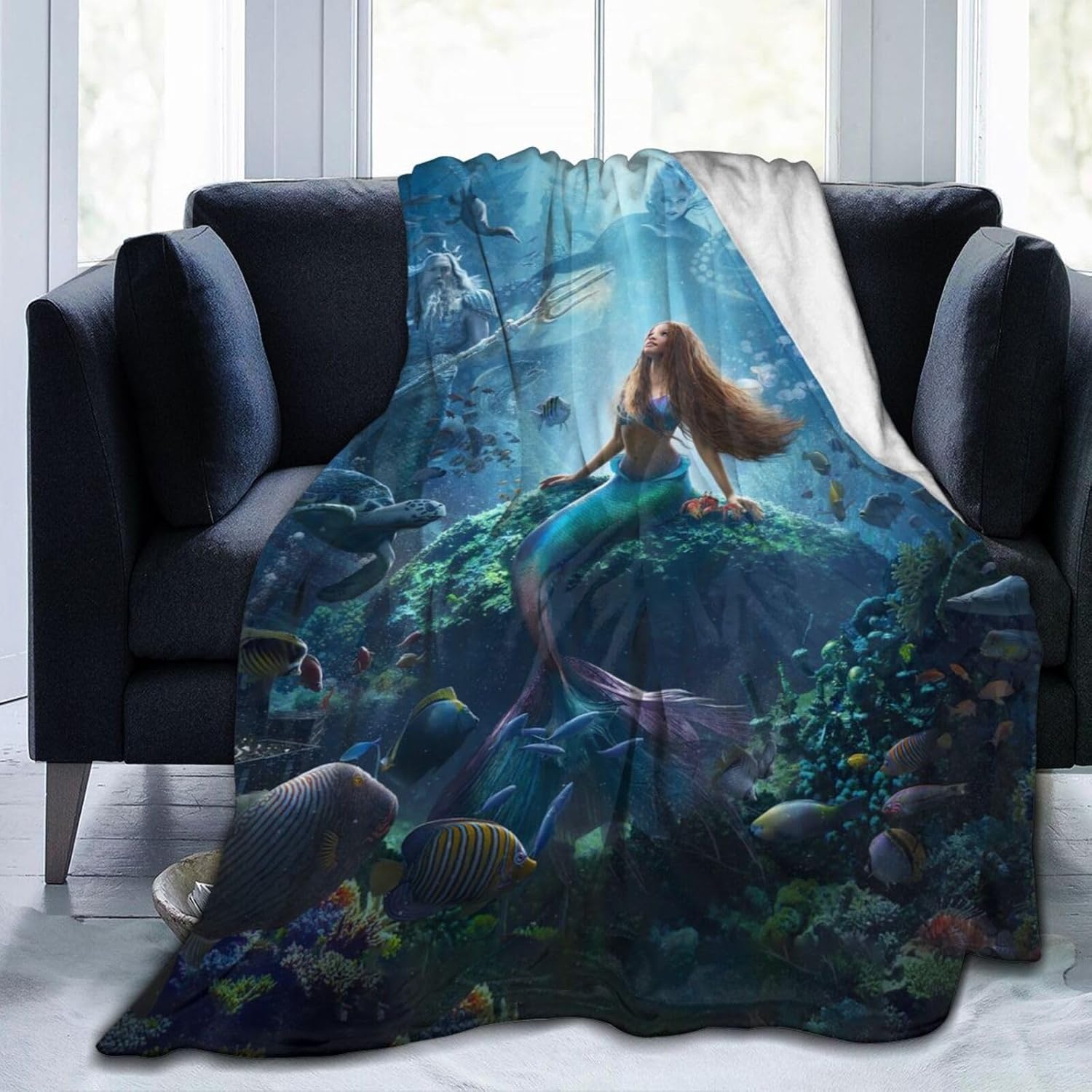 Manta de cola de sirena con diseño de cola de sirena 2023, manta de felpa súper suave para todas las estaciones, manta para dormitorio, cama, sala