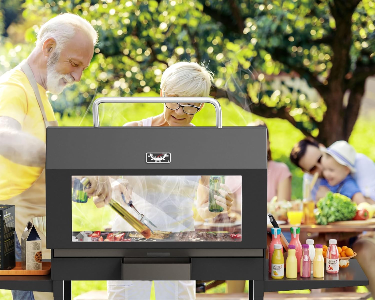 BBQ Future Tapa transparente para plancha Blackstone de 28 pulgadas, cubierta dura con ventana de vidrio para estación de parrilla Blackstone de 28