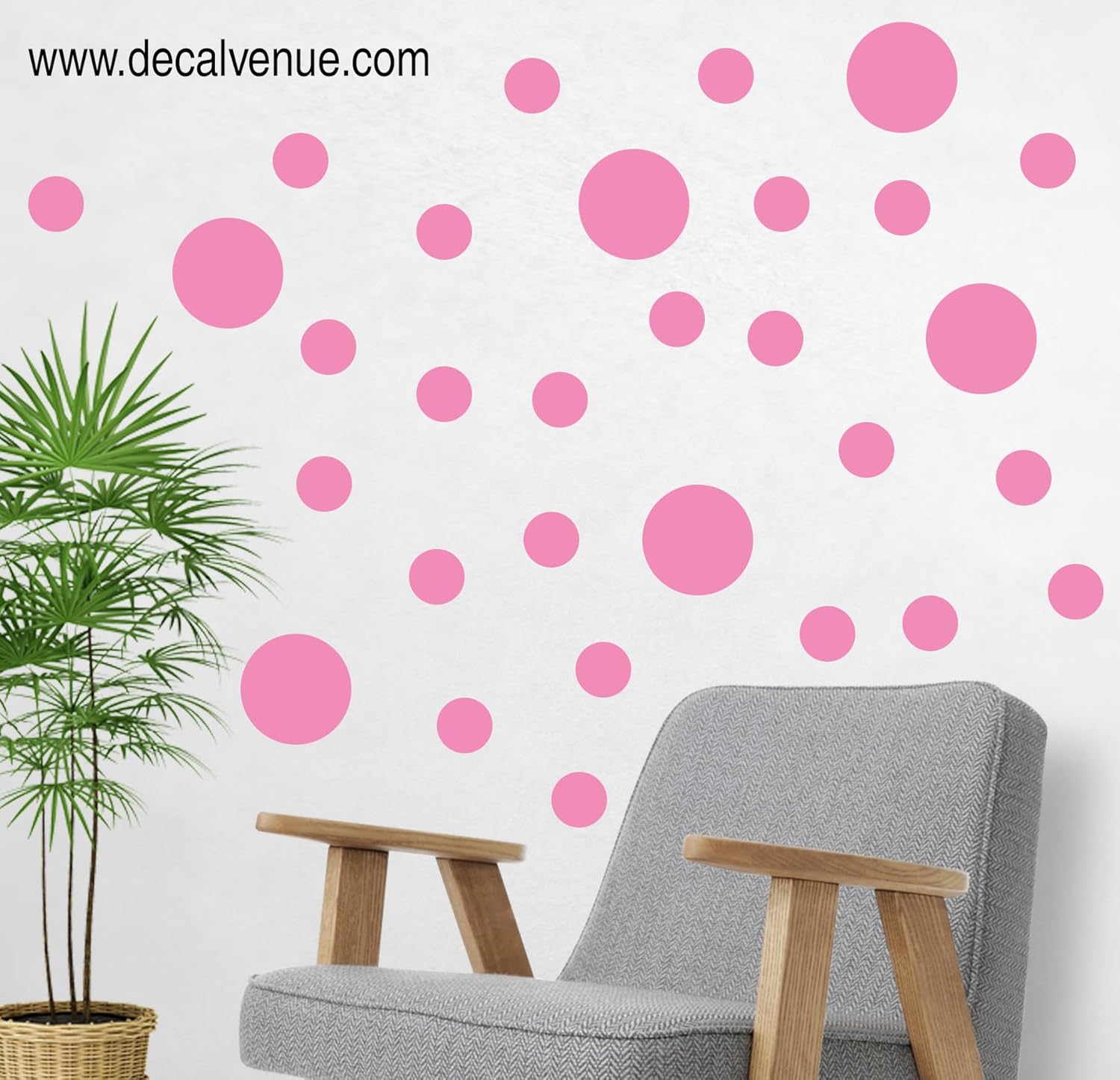 Juego de 30 calcomanías de vinilo para pared, varios lunares, adhesivo extraíble, seguro en paredes lisas o texturizadas, círculos redondos, baño,