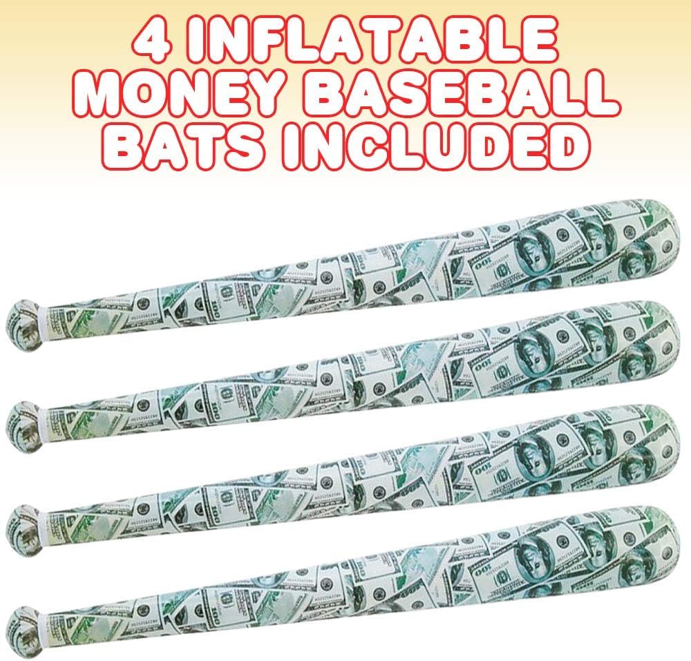 ArtCreativity Bate de béisbol para niños, juego de 4, inflados duraderos de 40 pulgadas, regalos de fiesta de cumpleaños, decoraciones y