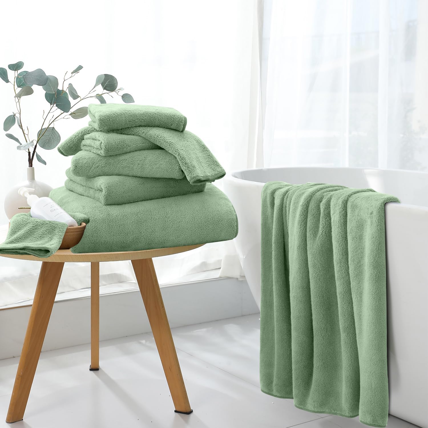 Juego de 4 toallas de baño extragrandes (35 x 70 pulgadas), ultra suaves, de gran tamaño, altamente absorbentes, de secado rápido, para adultos,