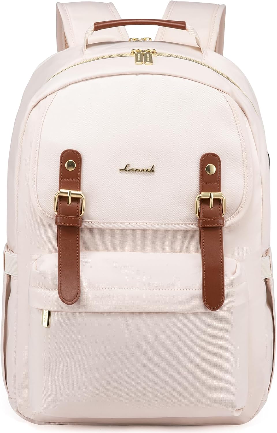 LOVEVOOK Mochila para laptop para mujer, mochila de viaje informal para la universidad, Beige, Moda
