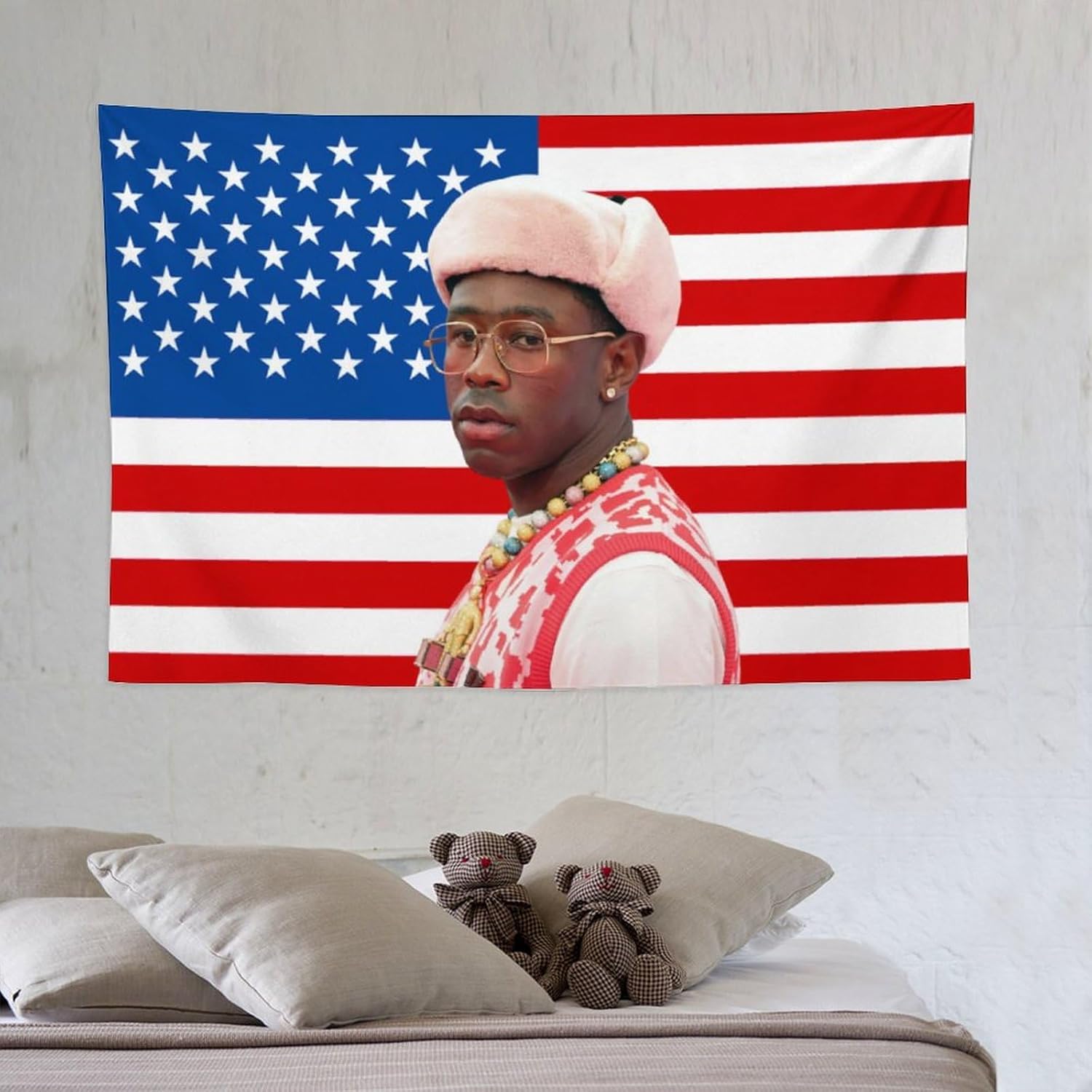 NOsawa Tapiz de cantante Tyler para decoración del hogar, álbum de pared de rapero, arte para colgar en la pared, póster impreso con imagen de The