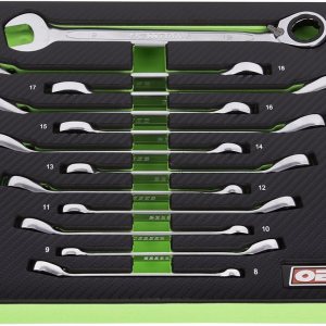 OEMTOOLS 23988 Juego de llaves de trinquete reversibles RingStop de 12 piezas, métricas, juego de llaves combinadas de trinquete métricas de 12 OEMTOOLS 23988 Juego de llaves de trinquete reversibles RingStop de 12 piezas, métricas, juego de llaves combinadas de trinquete métricas de 12