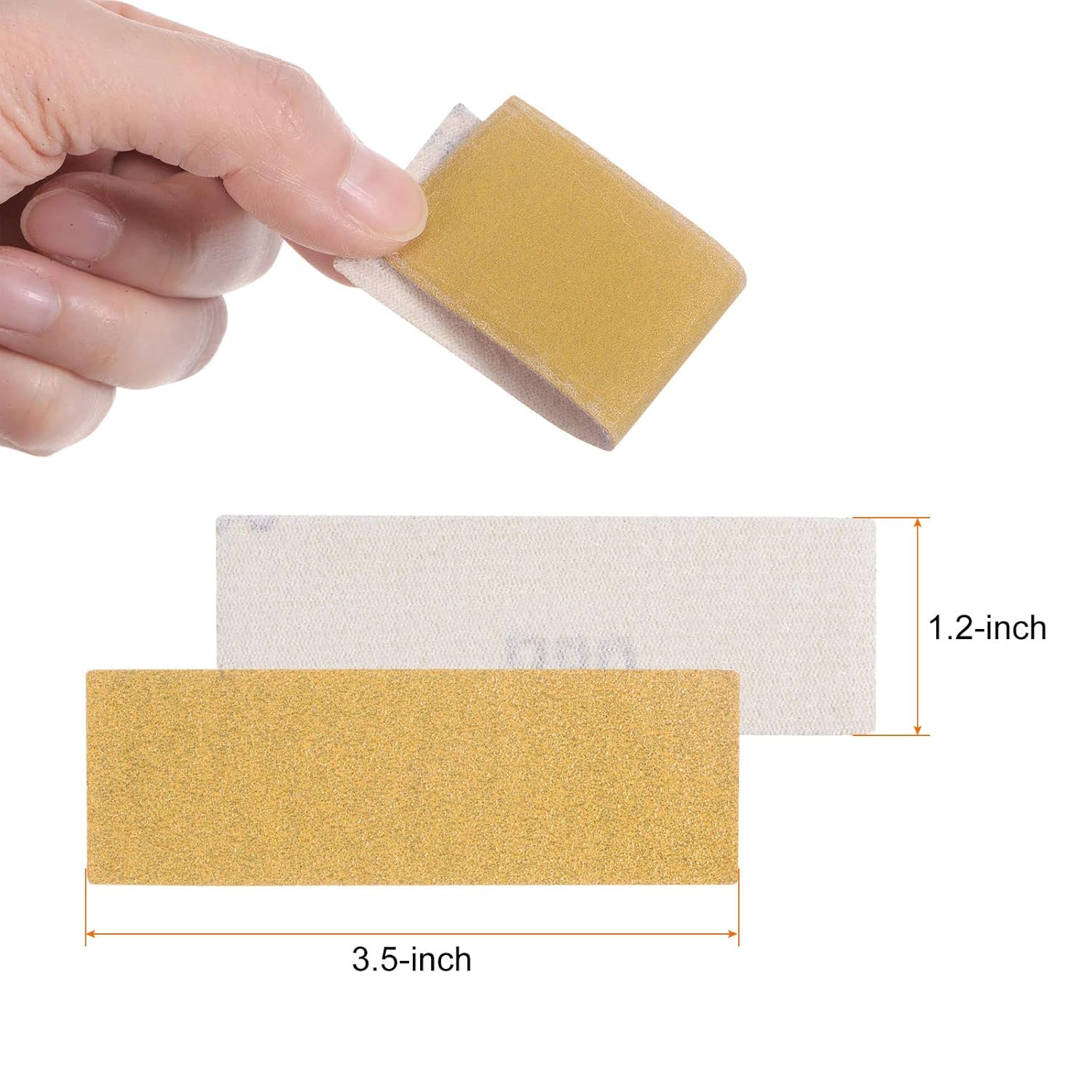 50 piezas de papel micro lijadora de grano 80 de 3.5 x 1.2 pulgadas, mini hojas de lija de gancho para madera, metal, pequeños proyectos, espacios