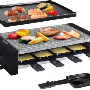 TAMARIT Raclette – Parrilla eléctrica 3 en 1 portátil, parrilla coreana para interior con 8 paletas, apta para lavavajillas, placa de aluminio TAMARIT Raclette – Parrilla eléctrica 3 en 1 portátil, parrilla coreana para interior con 8 paletas, apta para lavavajillas, placa de aluminio