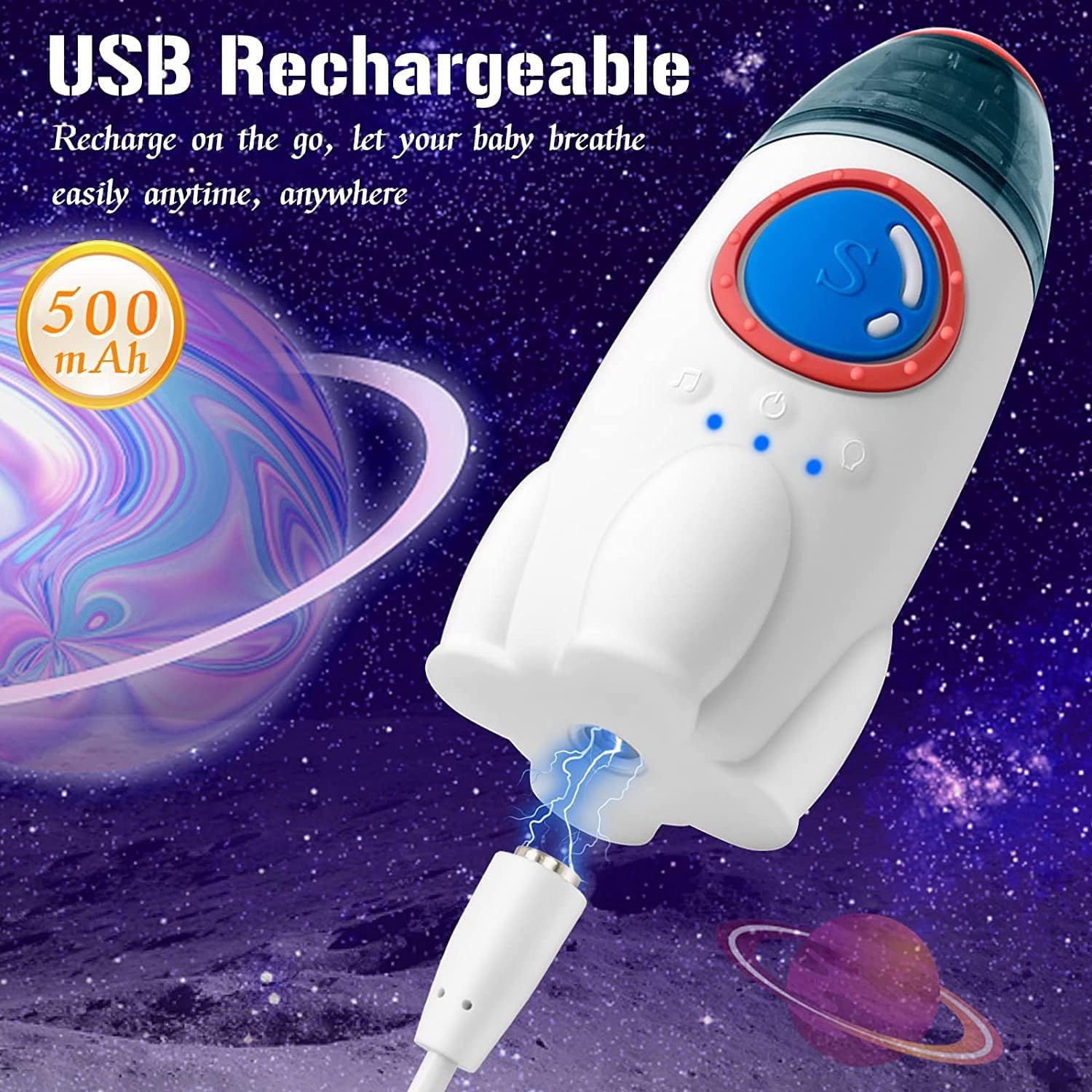 Aspirador nasal eléctrico para bebé, niño pequeño, chupón de nariz ultrasilencioso, succionadores de nariz de silicona para bebés, con 3 puntas de