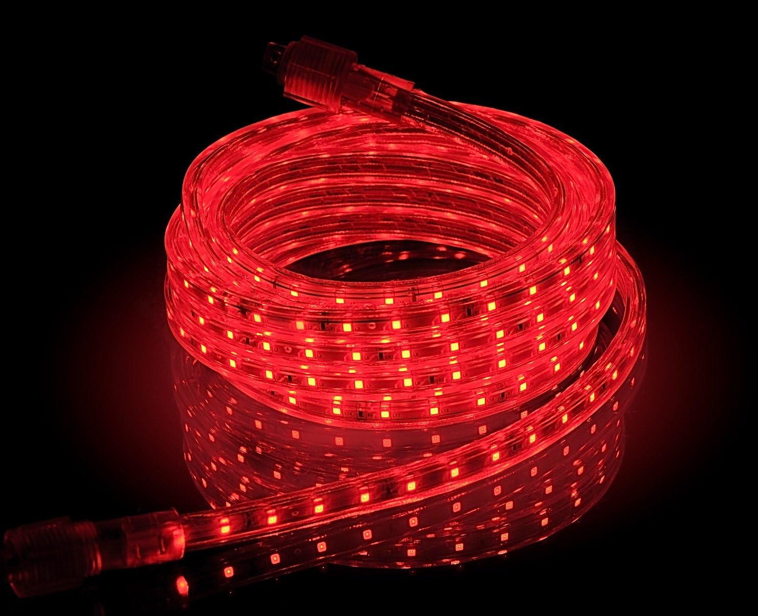 CBconcept Listado UL, 30 pies, 3200 lúmenes, rojo, regulable, 110-120 V CA, tira de luz LED plana flexible, 540 unidades 3528 SMD LED, uso en