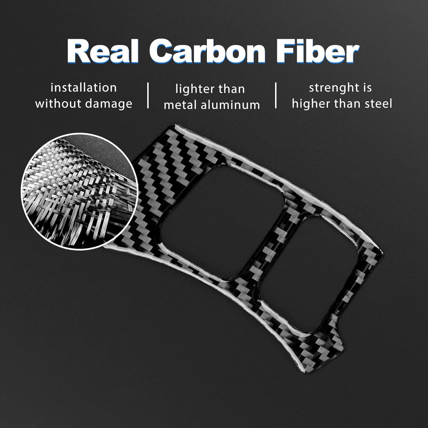 AIRSPEED Funda de marco de botón para volante Lexus IS de fibra de carbono, marco central decorativo para Lexus IS250 IS300 IS350 200T 2013-2019,