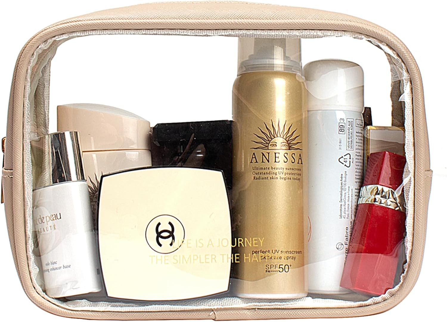 2 bolsas de maquillaje transparentes, bolsas de cosméticos de viaje, bolsas de aseo transparentes para mujer, aprobadas por la TSA, organizador de