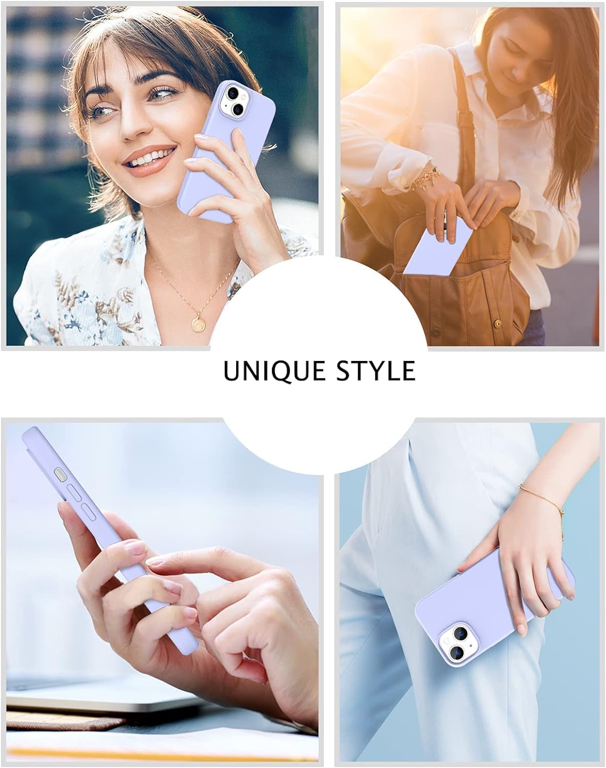 Telaso Compatible con iPhone 14, silicona líquida de goma de gel suave iPhone 14, funda delgada para teléfono con forro de microfibra, fundas