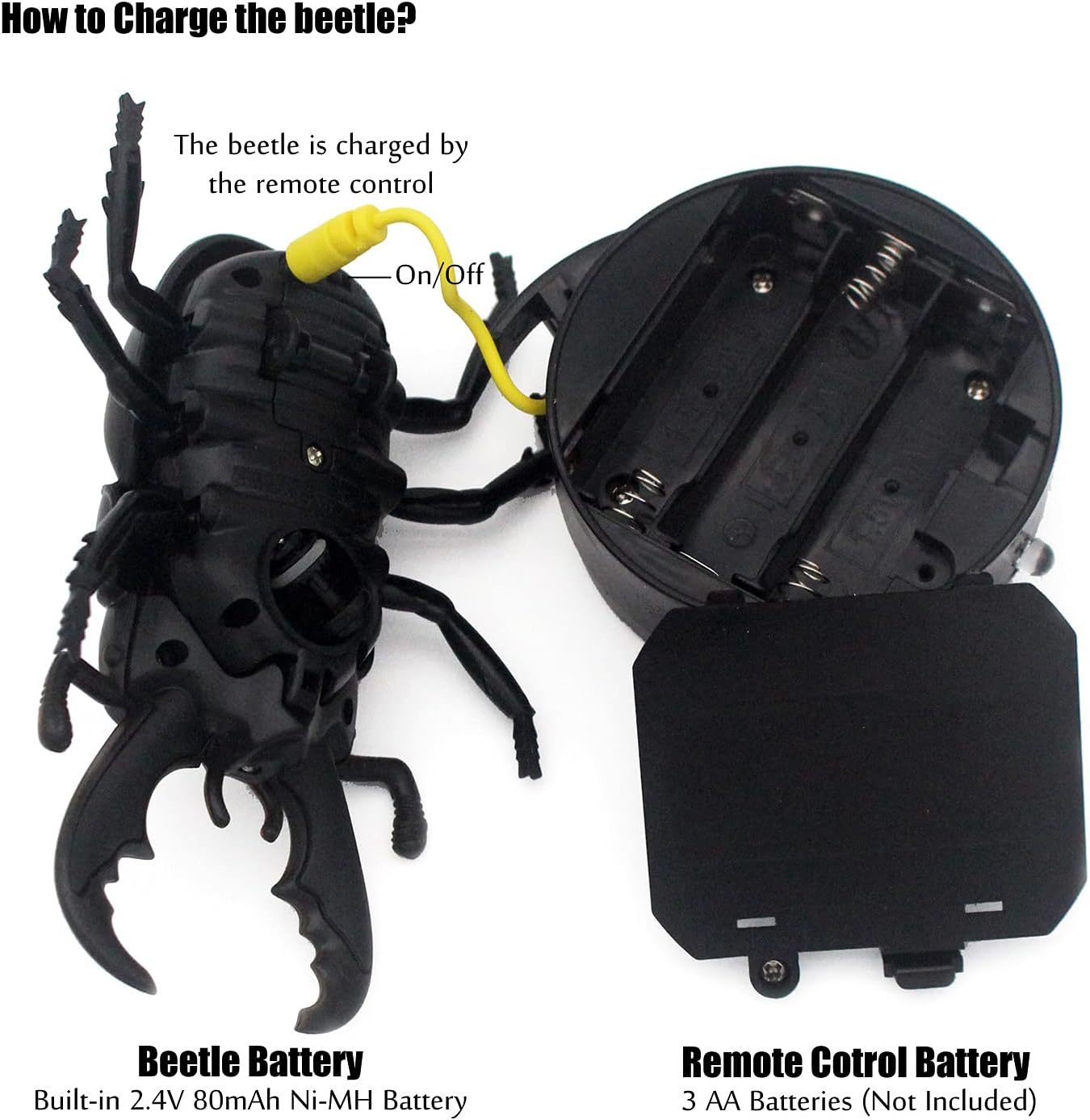 Tipmant RC Beetle Control remoto insectos realista simulación electrónica escalador animal broma vehículo de juguete regalos de cumpleaños para