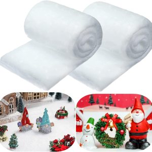 Paquete de 2 mantas de nieve de Navidad de 3 x 8 pies, manta de nieve falsa, decoración de alfombra de nieve artificial esponjosa, manta de nieve Paquete de 2 mantas de nieve de Navidad de 3 x 8 pies, manta de nieve falsa, decoración de alfombra de nieve artificial esponjosa, manta de nieve