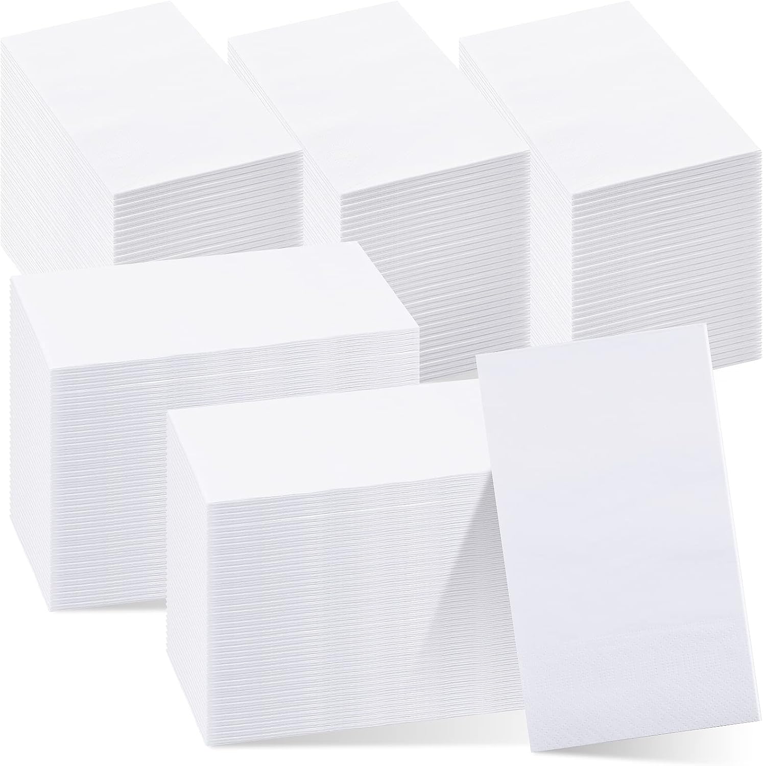 600 servilletas desechables para baño, servilletas blancas desechables, toallas de papel para invitados, toallas de mano suaves y absorbentes,