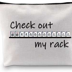 JXGZSO Divertido Mahjong Mahjong Maquillaje Bolsa Lucky Mahjong Player Gift Check Out My Rack Mahjong Cosméticos Cremallera Bolsa Mahjong Juego de JXGZSO Divertido Mahjong Mahjong Maquillaje Bolsa Lucky Mahjong Player Gift Check Out My Rack Mahjong Cosméticos Cremallera Bolsa Mahjong Juego de
