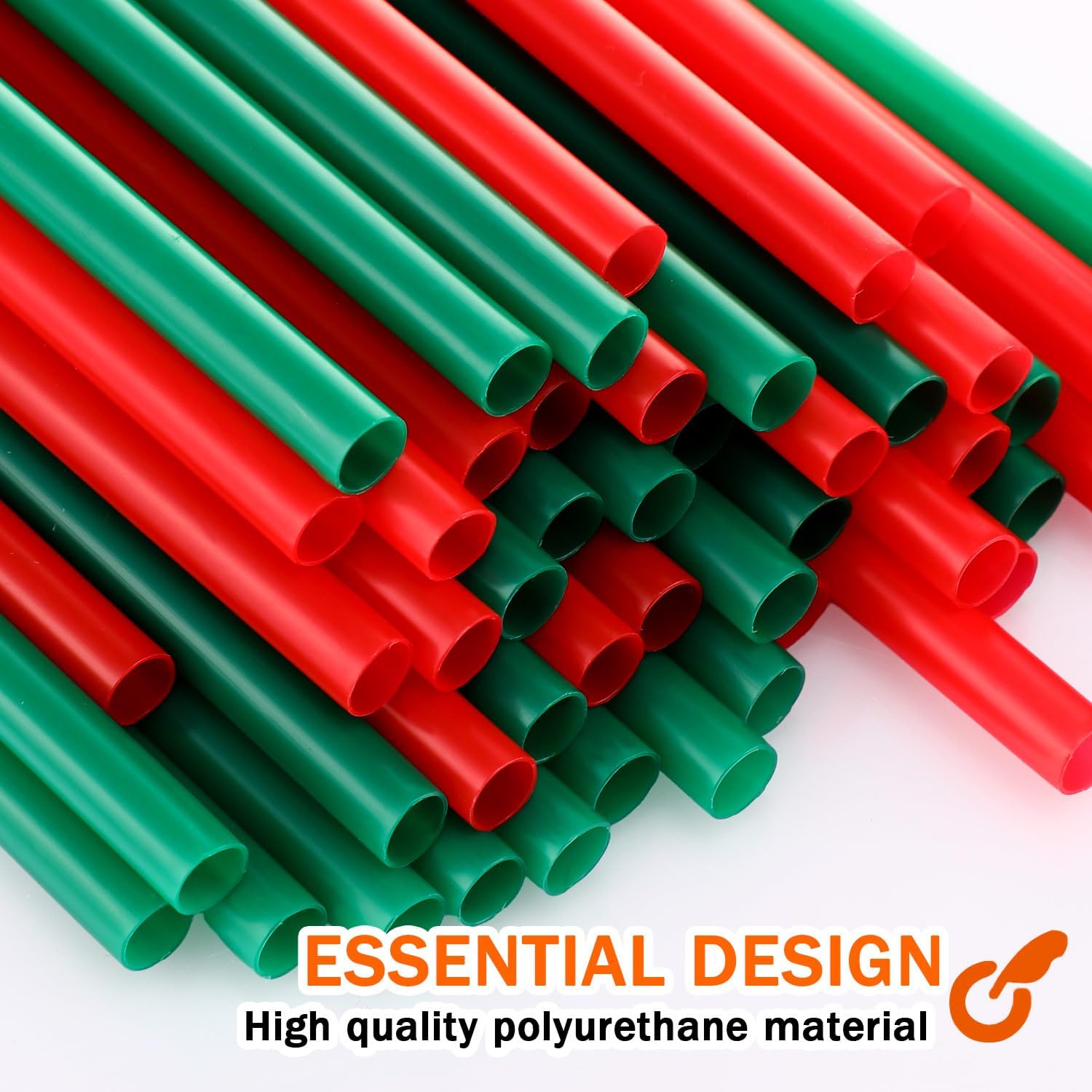 Zhehao 200 popotes de plástico para Navidad, color verde y rojo, pajitas desechables de plástico duro, popotes de plástico reutilizables para