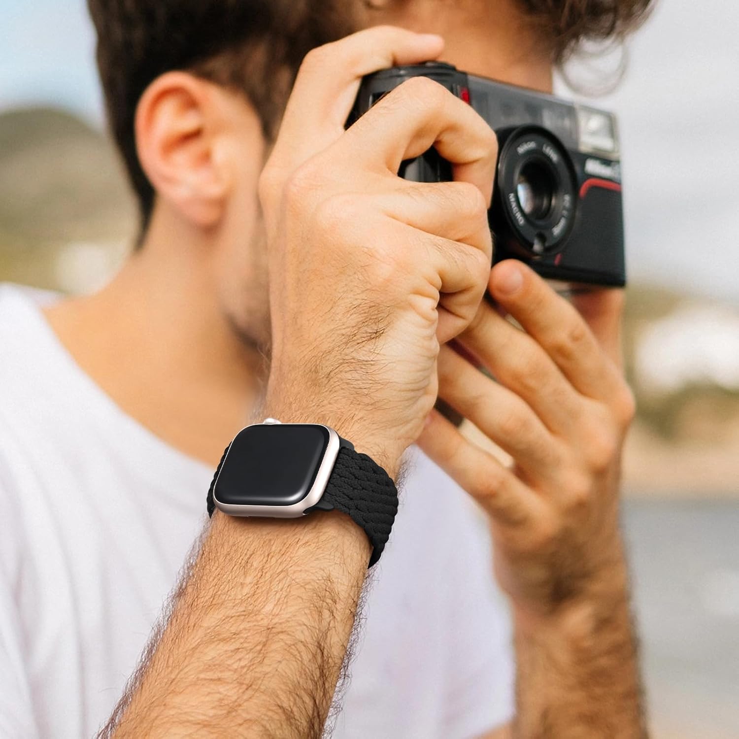 Lerobo Paquete de 2 correas elásticas Solo Loop compatibles con Apple Watch de 1.496 pulgadas, 1.575 pulgadas, 1.614 pulgadas, 1.654 pulgadas, 1.732