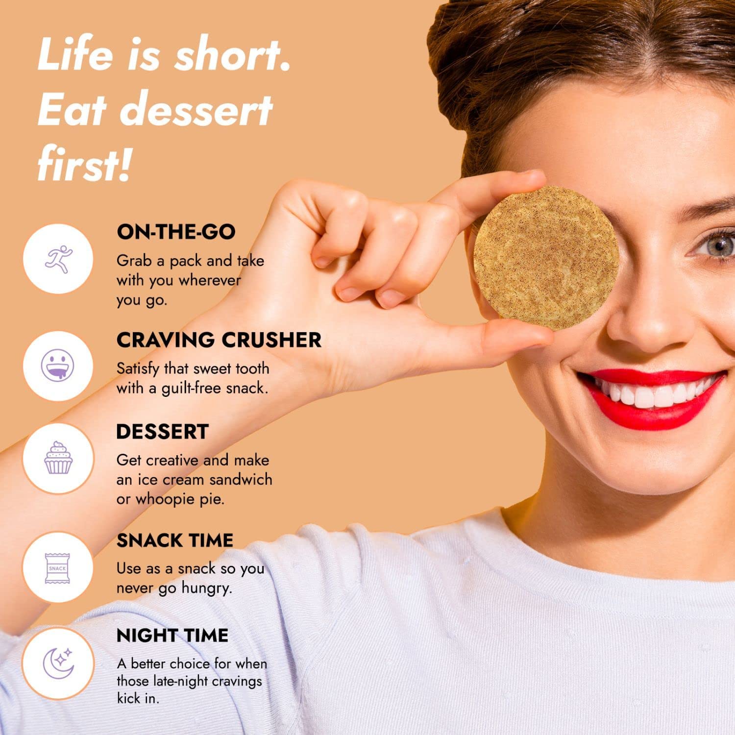 321glo Protein+ Cookies  Galletas horneadas suaves con colágeno de alto contenido en proteínas, 0.55 oz de proteína, aperitivo para hombres, mujeres