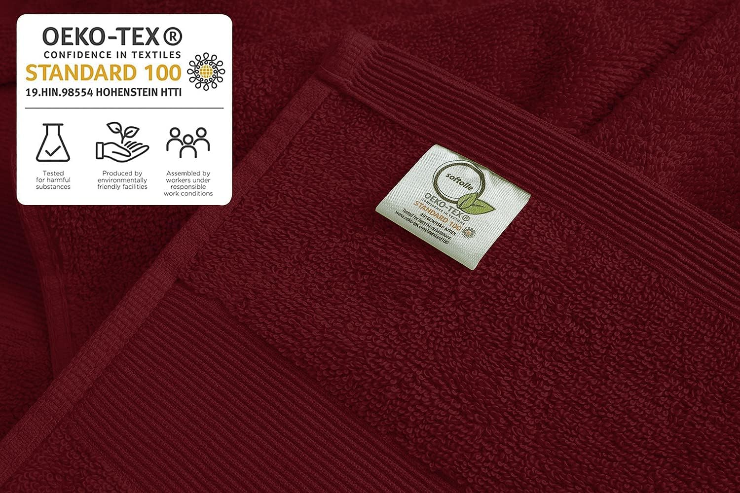 Softolle Toallas de baño de lujo 100% algodón, juego de 4 toallas de baño de 21.16 ozm, ecológicas, súper suaves, altamente absorbentes, con