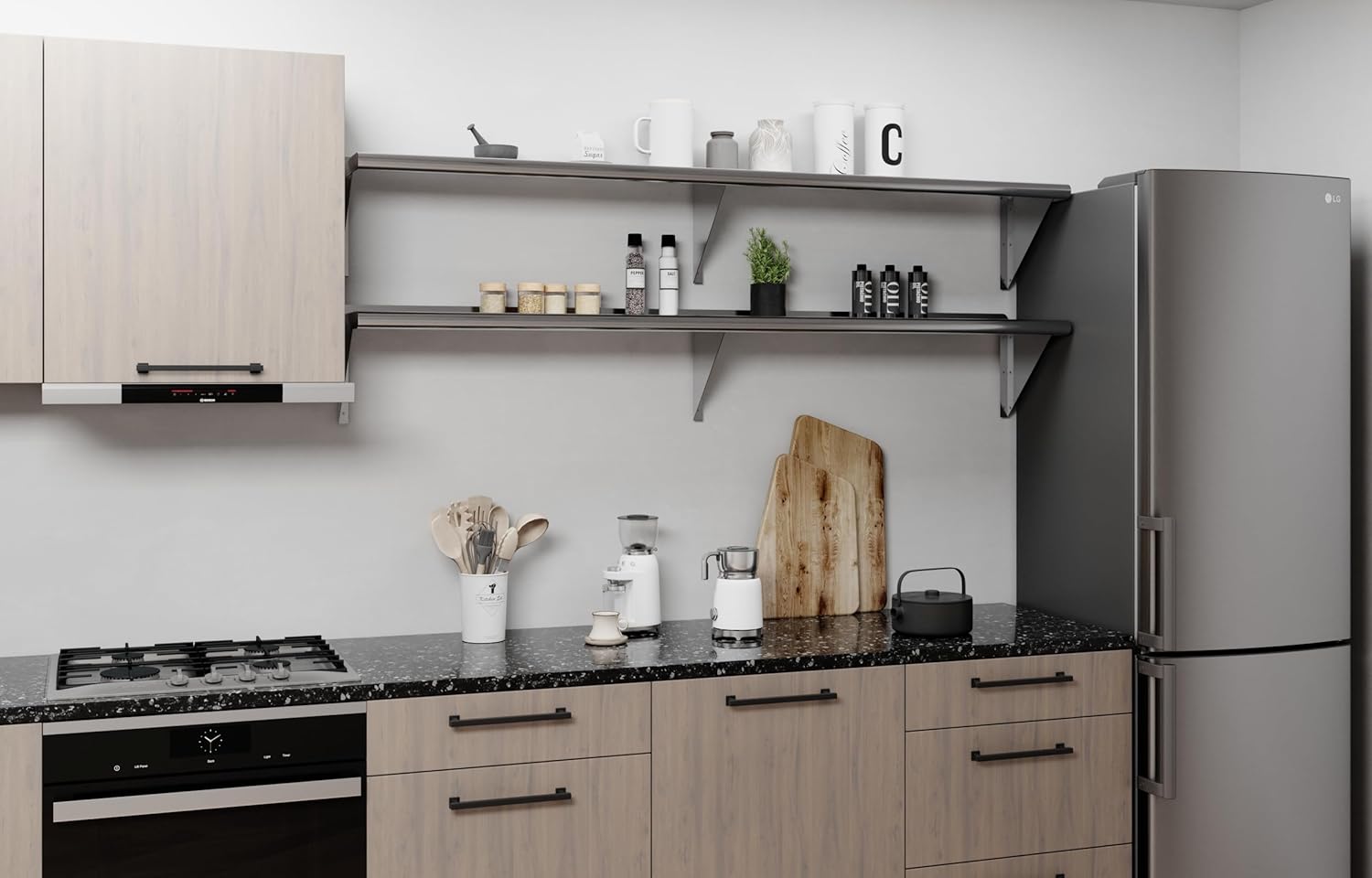 AmGood Estantería de pared de acero inoxidable  Certificado NSF  Estantería metálica para electrodomésticos y equipos  Cocina, Restaurante, Garaje,