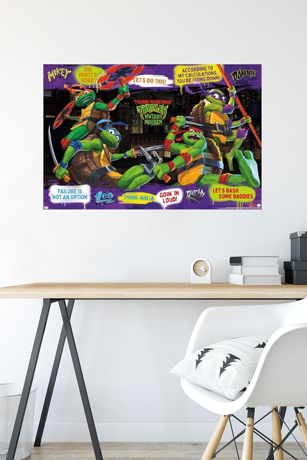 Trends International Teenage Mutant Ninja Turtles Mutant Mayhem – Póster de pared con frases, 22.37 x 34.00 pulgadas, versión premium sin marco