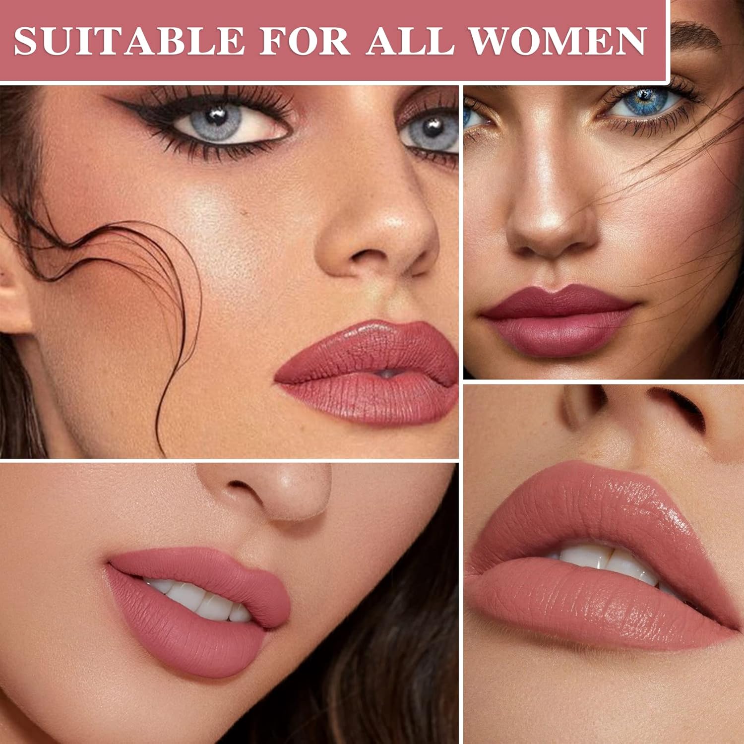 Lápiz labial mate nude sedoso y suave, brillo de labios nude, brillo de labios nude, lápiz labial mate, regalos de maquillaje de labios para