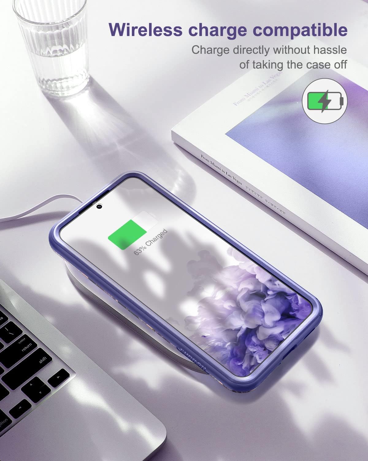 SURITCH Funda para Samsung Galaxy S22, protector de pantalla integrado Protección de cuerpo completo a prueba de golpes, resistente, delgada, suave,