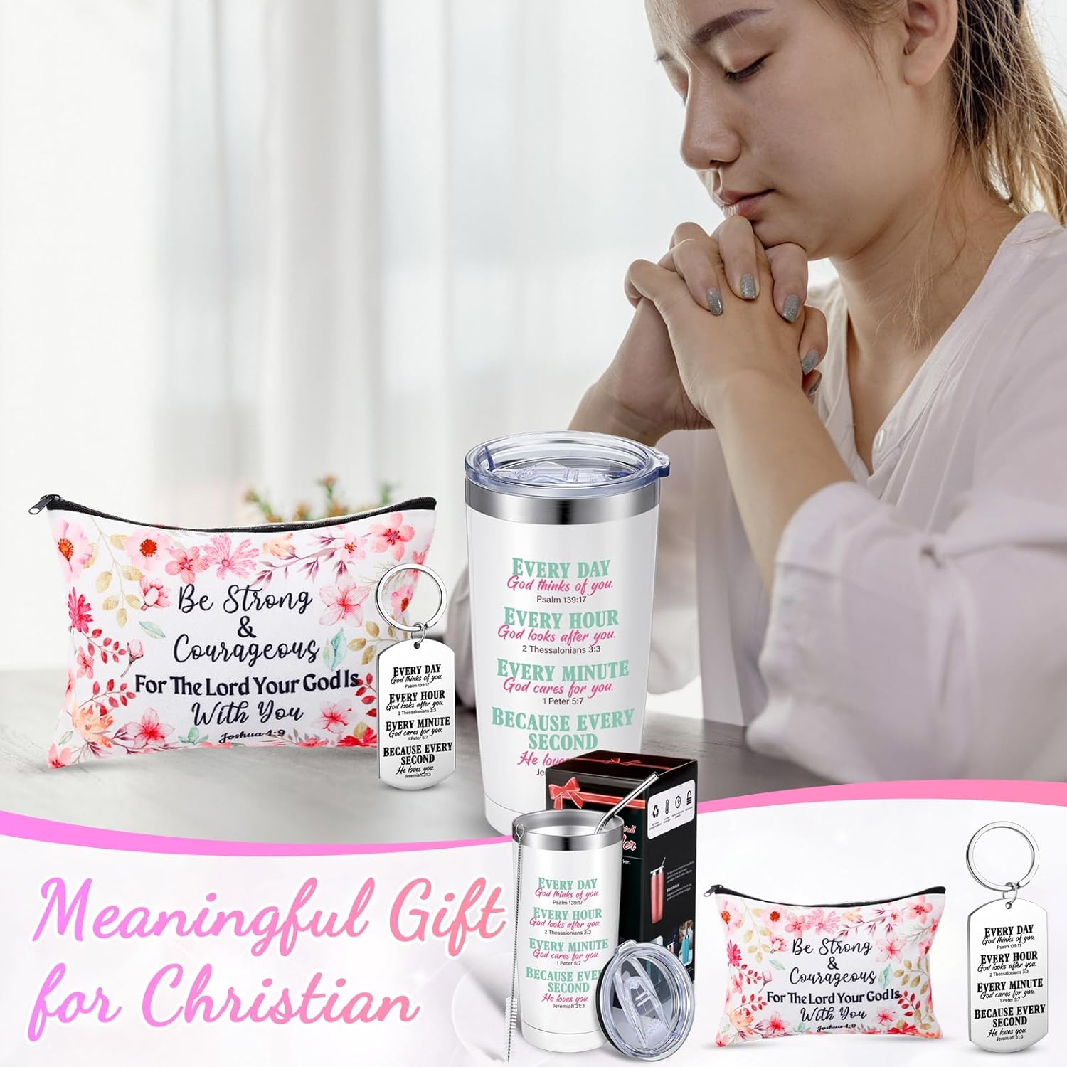 Hoolerry 3 piezas de regalos cristianos para mujeres, regalos de cumpleaños religiosos para mujeres, regalos espirituales para mujeres, regalos del
