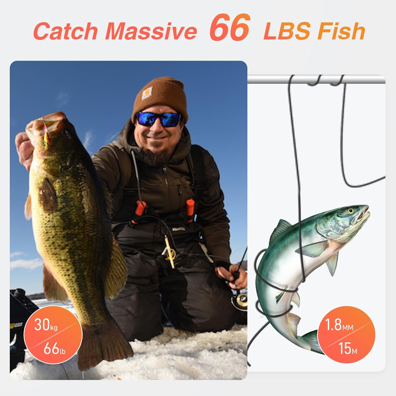Adalov Cámara de pesca subacuática DVR, cámara de pesca 720P, cámara de pesca en hielo DVR, monitor IPS de 5 pulgadas, 8 luces IR con 3 niveles,