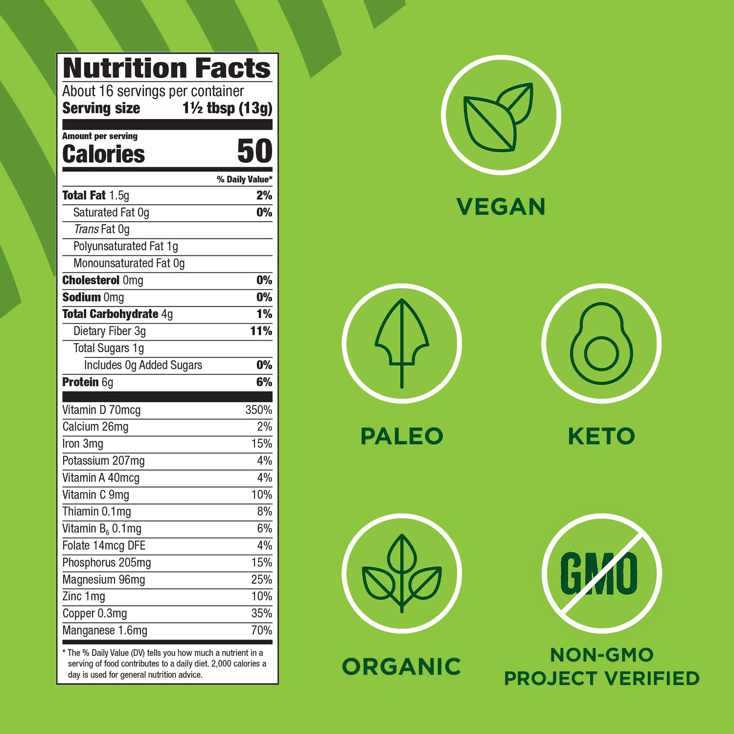 Manitoba Harvest Polvo orgánico de cáñamo y superverdes, 7.5 onzas, superalimento verde en polvo con 0.23 onzas de proteína, 0.11 onzas de fibra por