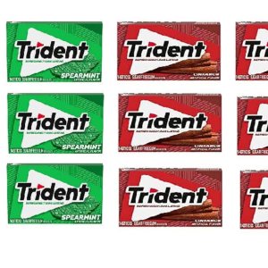 Trident – 6 chicles de mascar de menta verde y 6 canela, sin azúcar, paquete de 12 Trident – 6 chicles de mascar de menta verde y 6 canela, sin azúcar, paquete de 12