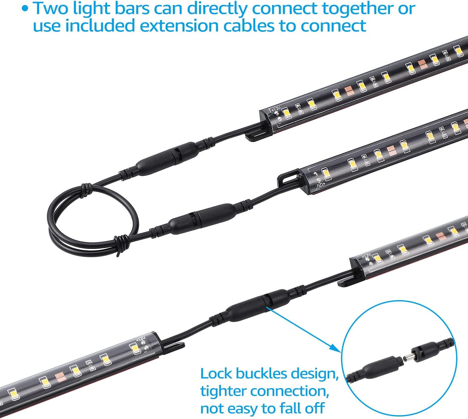 TORCHSTAR Kit de iluminación LED inteligente con control de voz, (6) barras de luz enlazables regulables de 12 pulgadas, compatible con interruptor