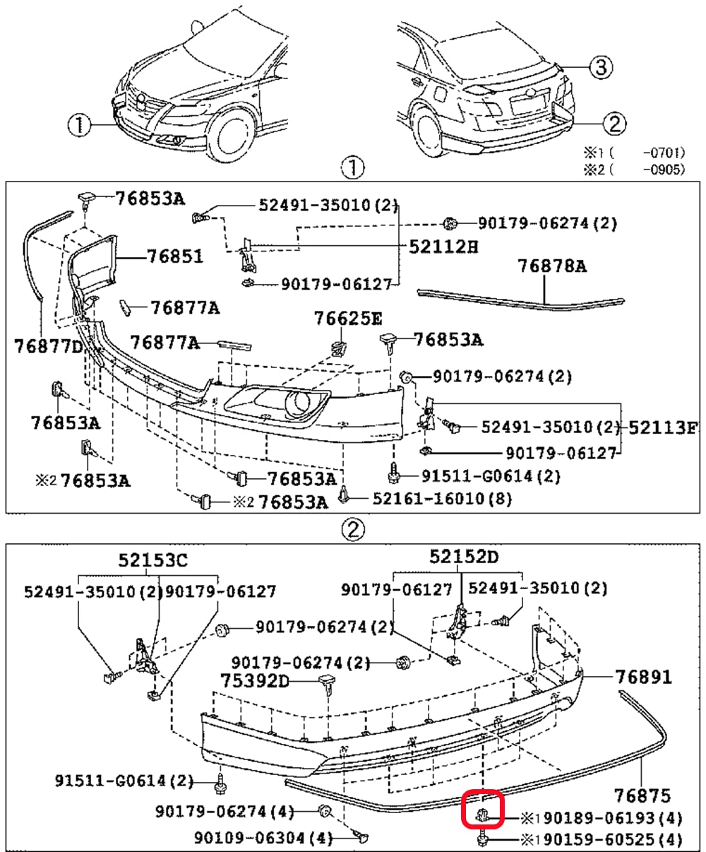 Rexka 40 unids Soporte de parachoques delantero Splash Shield debajo de la cubierta Nylon Tuerca Ojal M5.5 Tornillo 90189-06193 para Toyota Lexus