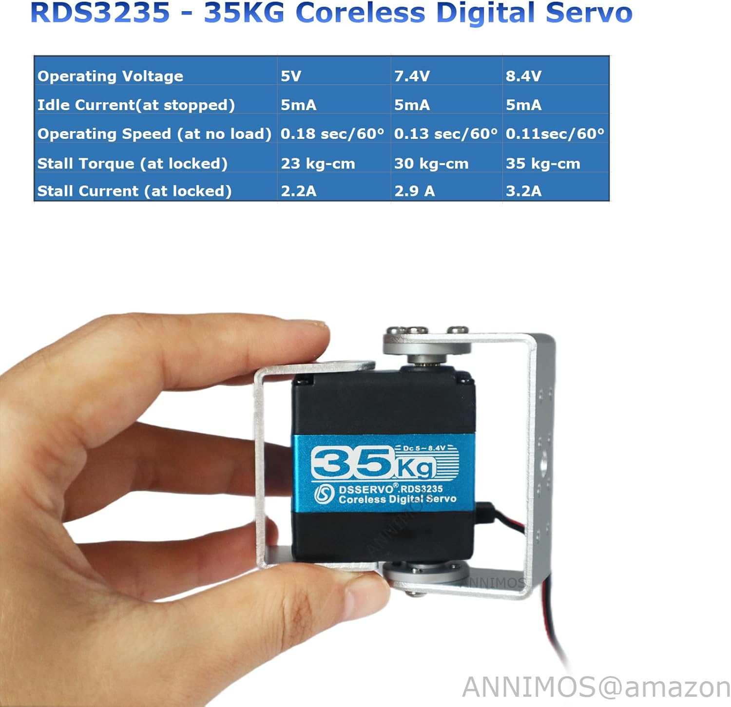 77.2 lbs Robot Servo Coreless Motor High Torque de acero inoxidable Engranaje Servos de dirección digital con soportes de montaje
