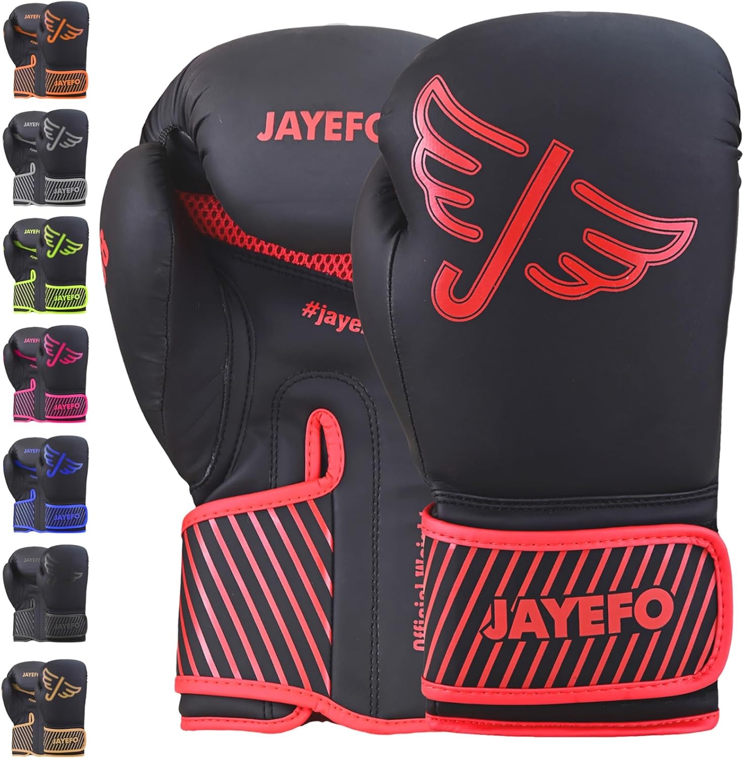Jayefo Guantes de boxeo R-58  Entrenamiento profesional unisex para kickboxing, MMA, Muay Thai  Guantes pesados para saco de boxeo, guantes de