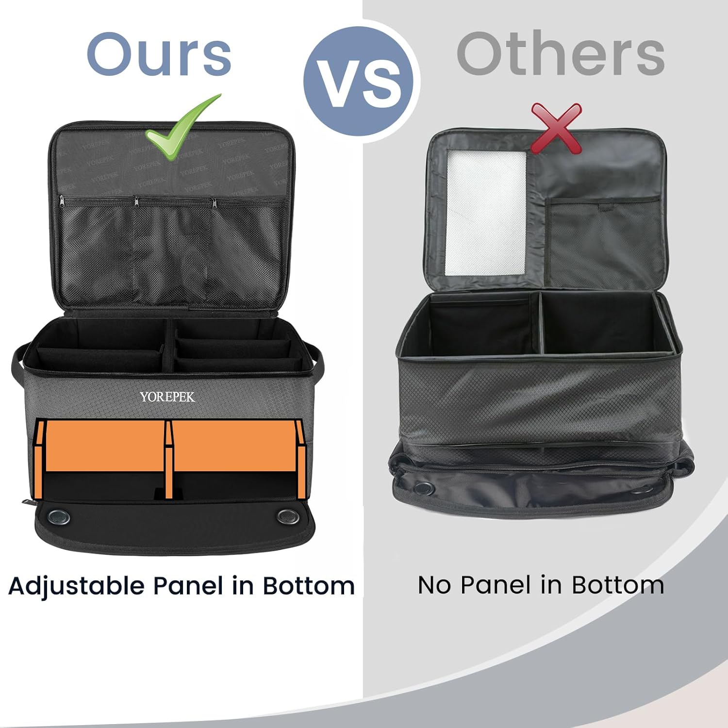 YOREPEK Organizador de maletero de golf de 2 capas, casillero de golf impermeable con compartimento ventilado separado para 2 pares de zapatos,