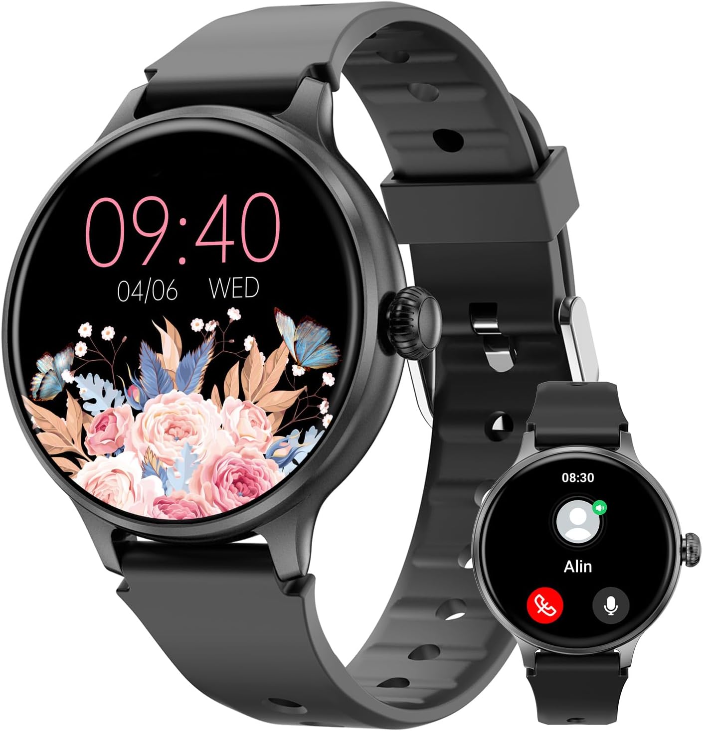 FITVII Reloj inteligente para mujer, contador de pasos, monitor de actividad física con presión arterial 247 y monitor de oxígeno en sangre, monitor