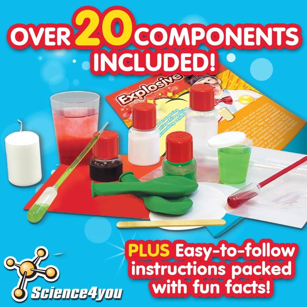 PlayMonster Science4you – Kaboom-Explosive Science – 14 experimentos explosivos sobre química – Diversión y actividad educativa – para niños a
